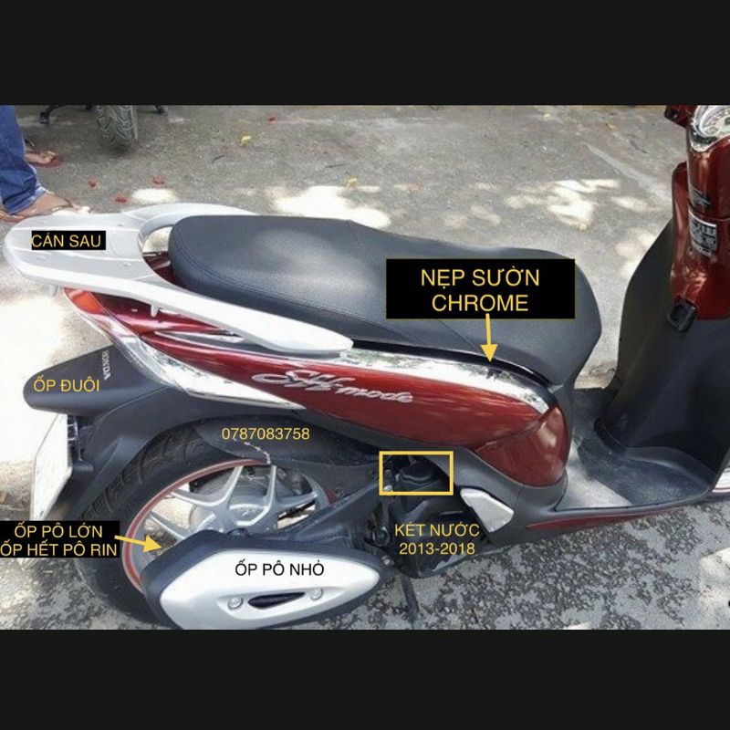 Ốp Trang Trí SH Mode Crom Chính Hãng 2013-2019, TÙY CHỌN 15 SP