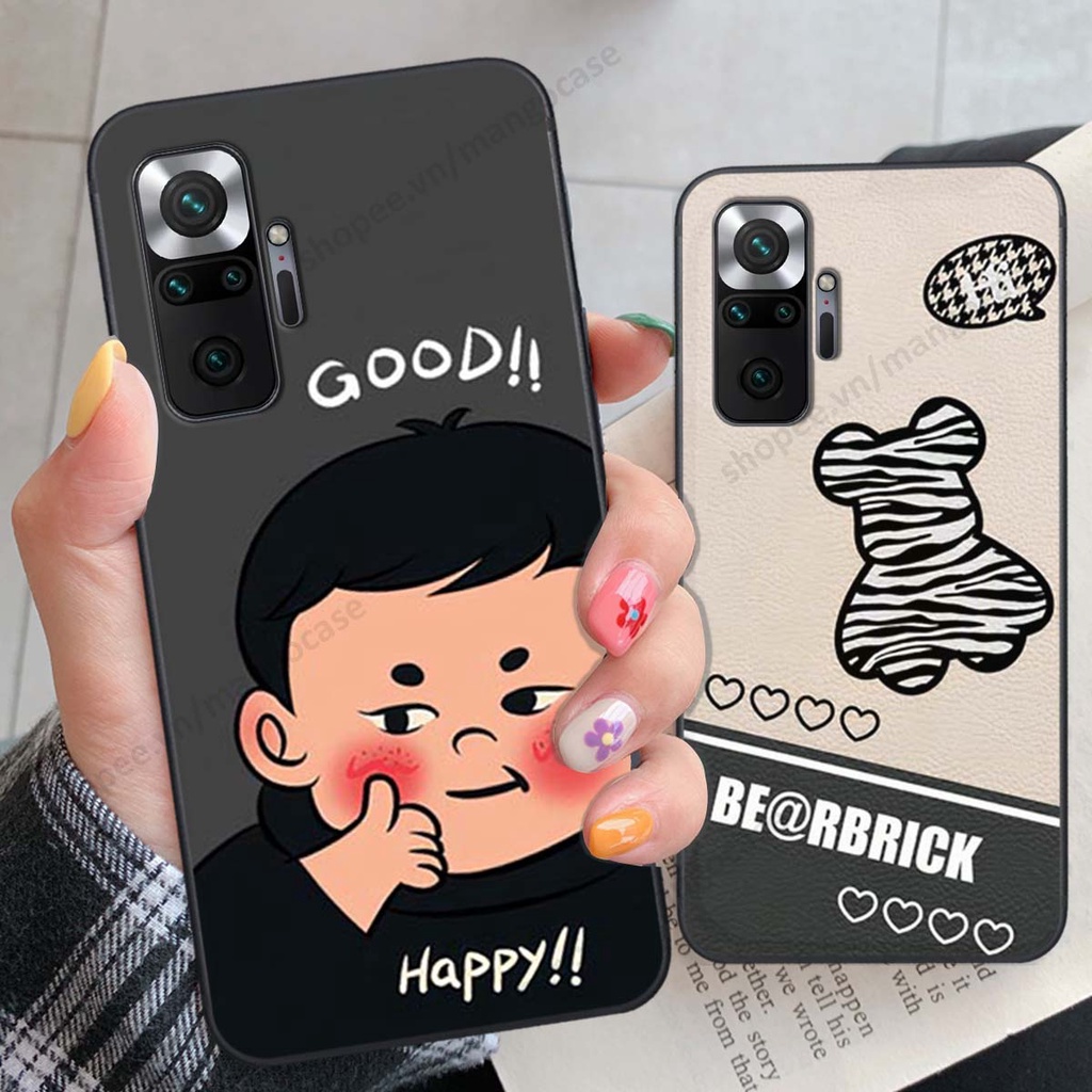 Ốp lưng Xiaomi Redmi Note 10 / Note 10 Pro in hình happy nice, bé gấu đáng yêu