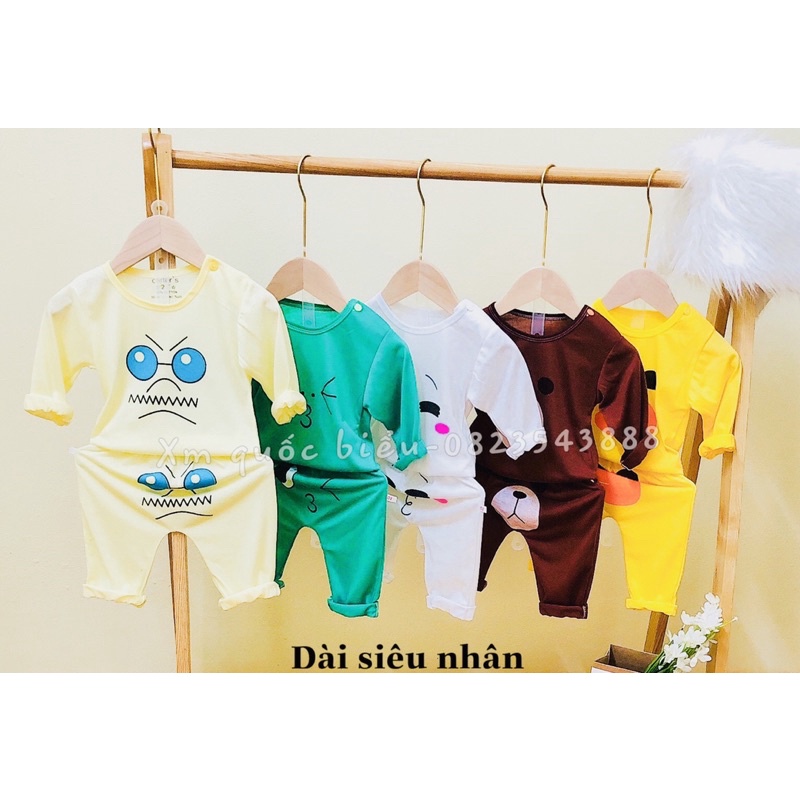 Bộ dài tay bé trai/ bé gái , combo 5 bộ 100% côtton size 3-14kg