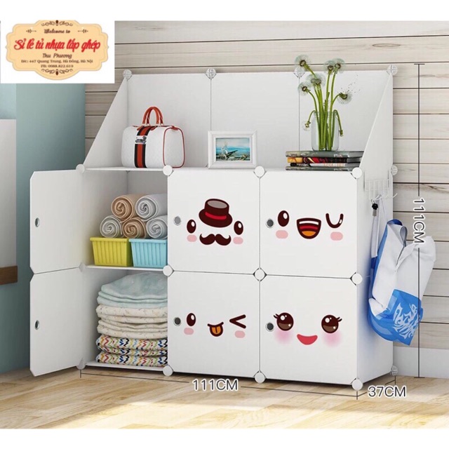 Tặng móc cài sườn khi mua tủ nhựa ghép 6 ô 2 vách thân sâu 47cm. Mẫu bán chạy nhất 2019.