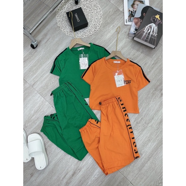 SÉT BỘ THỂ THAO CROPTOP FUNOFF CỘC TAY FULL SIZE LT01