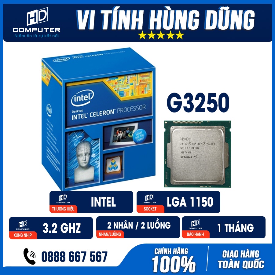 CPU socket 1150, g1840, g3220, g3240, g3250, g3260, g3420, g3440, g3450, g3460 chạy main H81, B85