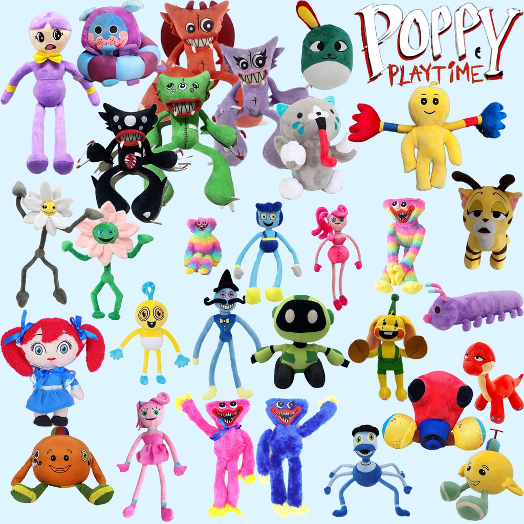 Đồ chơi búp bê nhồi bông hình nhân vật anime Poppy Playtime 2 3 Huggy Wuggy tùy chọn cotton PP mềm mại đáng yêu