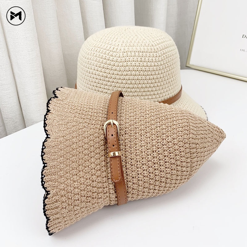 Nón Tai Bèo Chống Nắng Có Dây Đai Thắt Đơn Giản Có Thể Gập Gọn Phong Cách Nhật Bản Cho Nữ