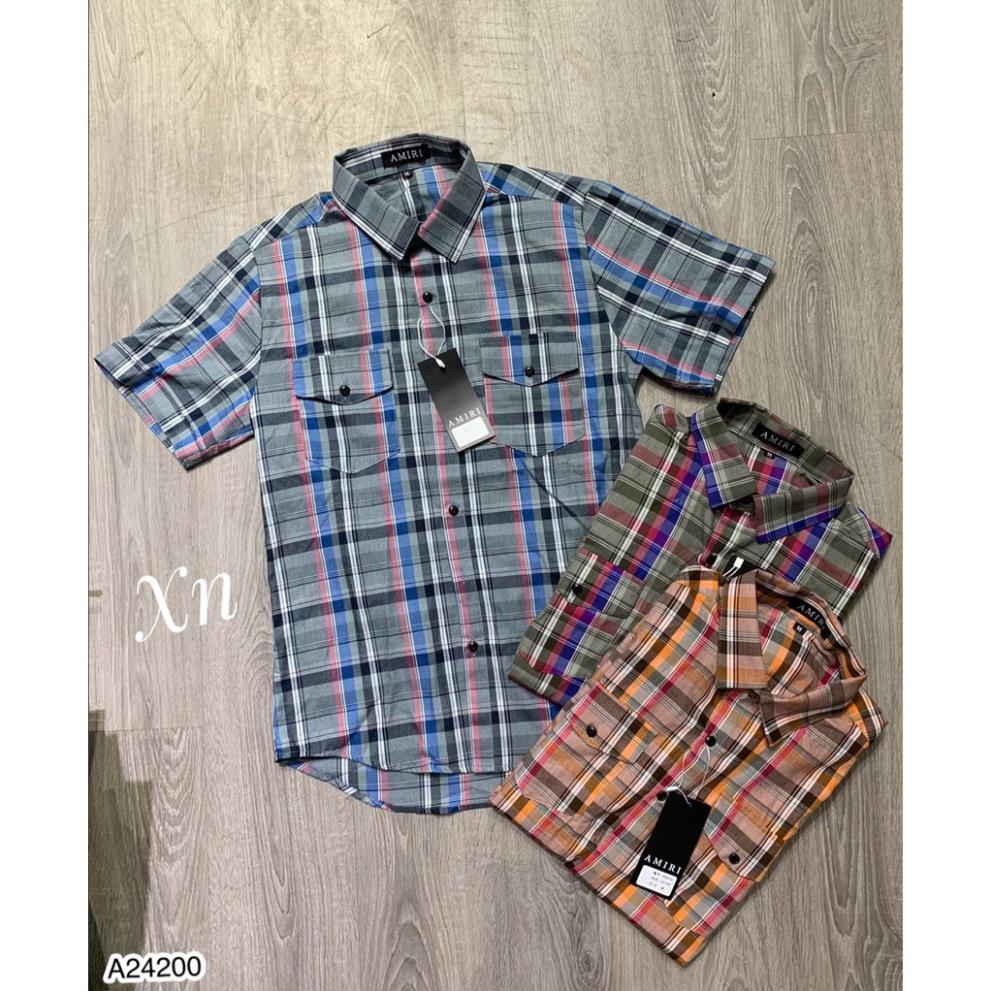 sơ mi kẻ bbr cho nam - sơ mi cộc tay nam cao cấp