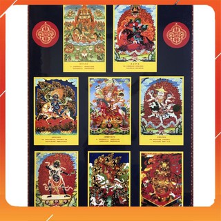 tranh giấy Phật ép plastic bát đại Hộ Pháp 43x30cm
