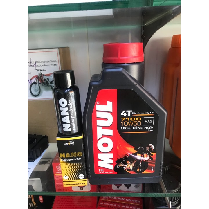 Combo Nhớt Motul 7100 10w50 Và Dầu Phục Hồi Động Cơ Xe Máy