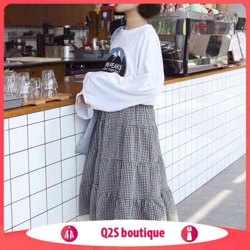 Chân Váy Midi Xòe Caro DÁNG CHỮ A CẠP CHUN | BigBuy360 - bigbuy360.vn