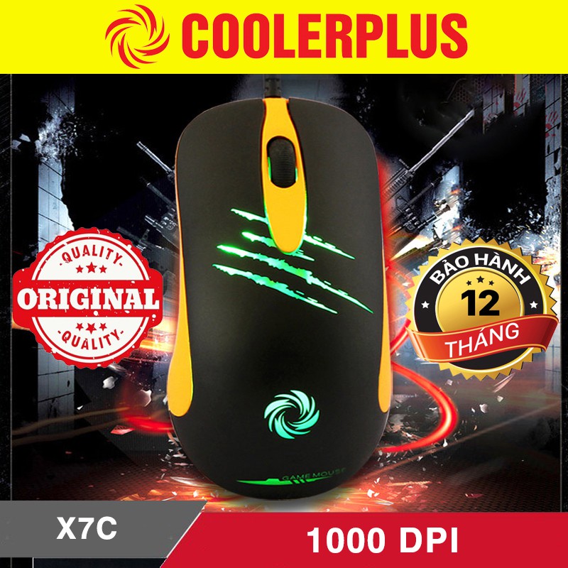 Chuột gaming Cooler Plus X7c chính hãng - Chuột chơi game Cooler Plus X7c led xanh G90