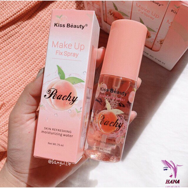 Xịt Khóa Nền🌸𝑭𝒓𝒆𝒆𝒔𝒉𝒊𝒑🌸Xịt Giữ Lớp Nền Cố Định Lớp Trang Điểm Kis Beauty Đào 75ml