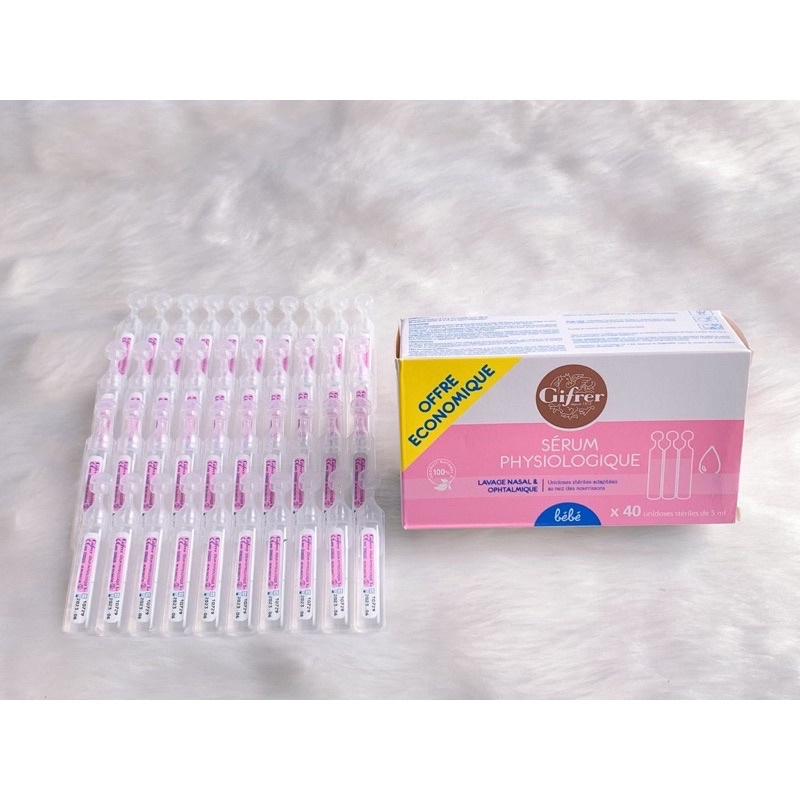 Nước muối sinh lý Gifrer hồng Pháp, tép vàng, tép xanh 5ml