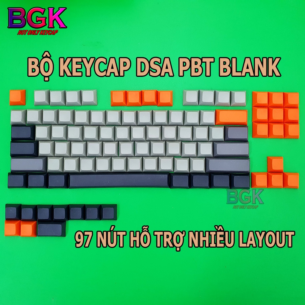 Bộ Keycap DSA PBT 97 phím không in ký tự dùng cho 84 ĐẾN 87 Chất liệu PBT dày không xuyên LED