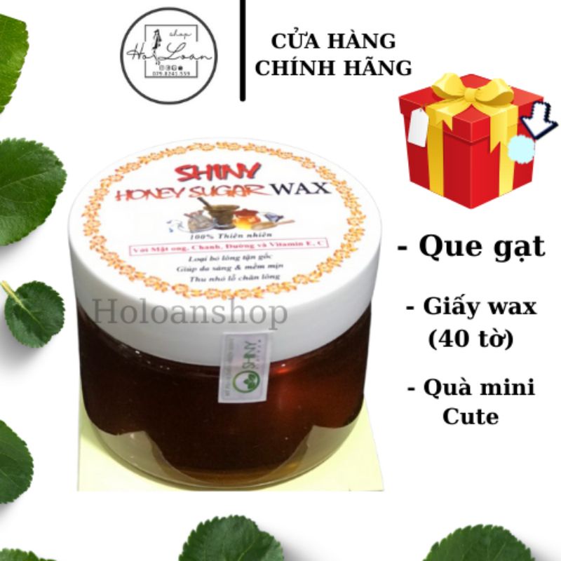 Sáp wax triệt lông shiny tặng kèm 40 giấy và que wax, sáp wax lông shiny ,wax lông