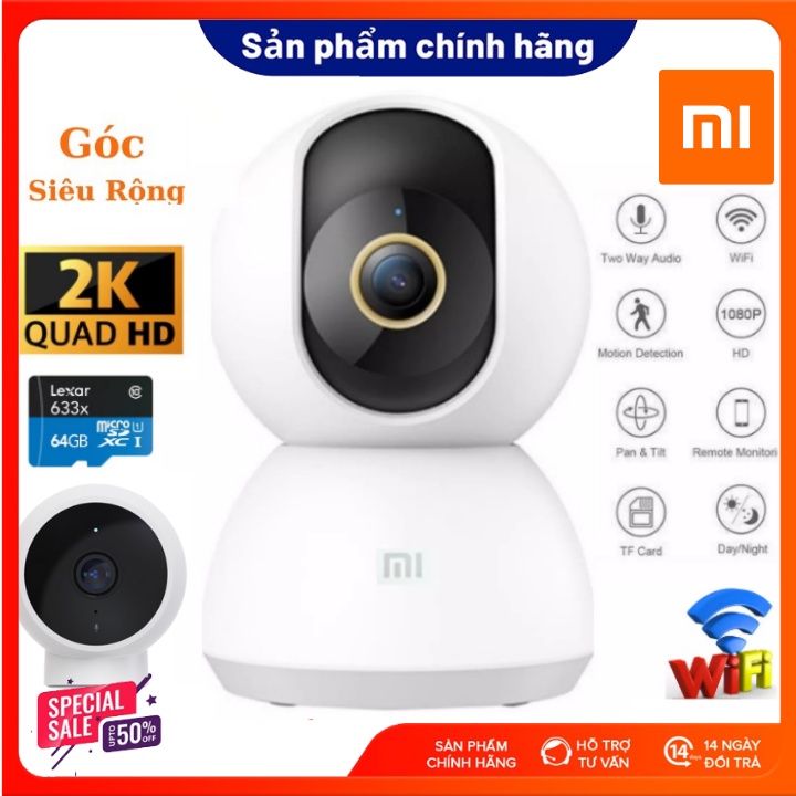 Camera wifi xiaomi ngoài trời 2k góc rộng-Chống nước tuyệt đối-đàm thoại 2 chiều-hồng ngoại xem đêm