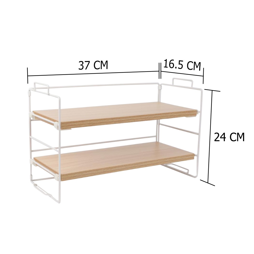 HomeBase STACKO Kể để đồ 2 tầng bằng gỗ RUZ Thái Lan W37xD16.5xH24 màu nâu