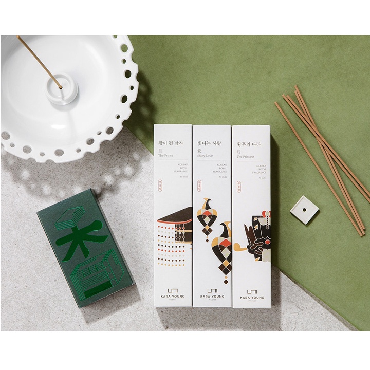 Set Nhang Trầm Hương Thảo Dược Khử Mùi, Làm Sạch Không Khí KARA YOUNG Incense Booyong Set (3 Hộp) - K2V Shop