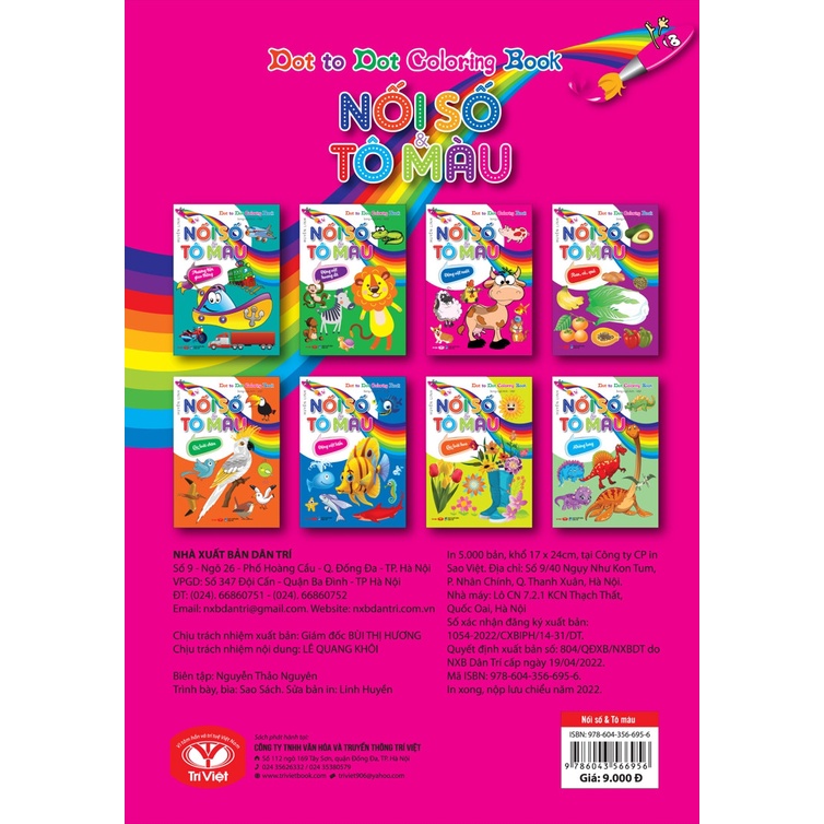 Sách Dot To Dot Coloring Book - Nối Số &amp; Tô Màu - Động Vật Nuôi