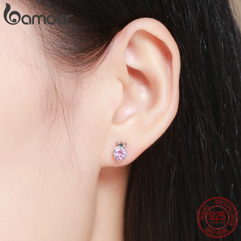 Đôi Khuyên Tai Bamoerhình Trái Tim Đính Pha Lê Phong Cách Hàn Quốc Cho Phụ Nữ