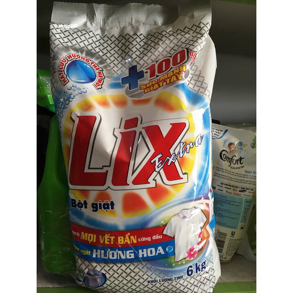 Bột giặt Lix hương hoa 6kg-125k khuyến mãi nước rửa chén