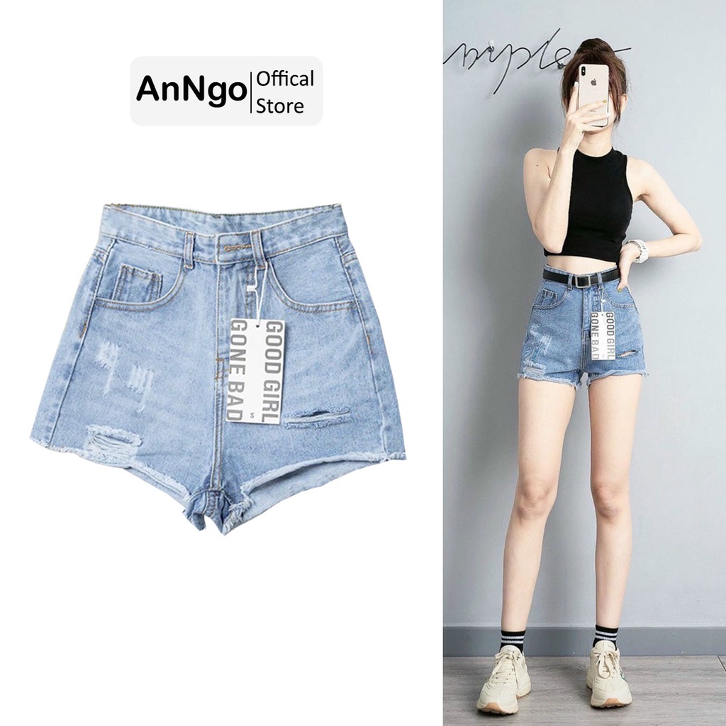 [FREESHIP_50K] Quần short jean nữ sành điệu chất jean denim bền đẹp AnNgo - AT92 | BigBuy360 - bigbuy360.vn