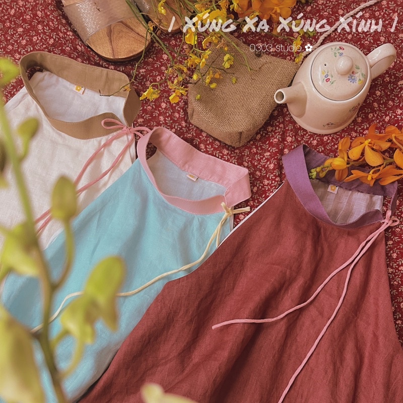 Áo linen cổ đứng Ý Thơ - phiên bản truyền thống - 0303 studio ✿