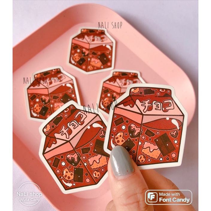 DECAL STICKER HÌNH DÁN HÌNH HỘP SỮA CUTE, trang trí sổ, bullet journal