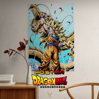 Tranh treo tường poster Dragon Ball, chất liệu Decal, tranh dán tường anime, decor trang trí nhà cửa, nhiều size