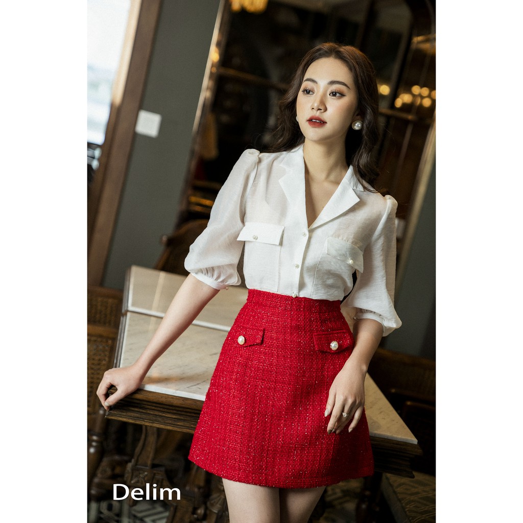 A1: Áo sơ mi đính cúc ngọc