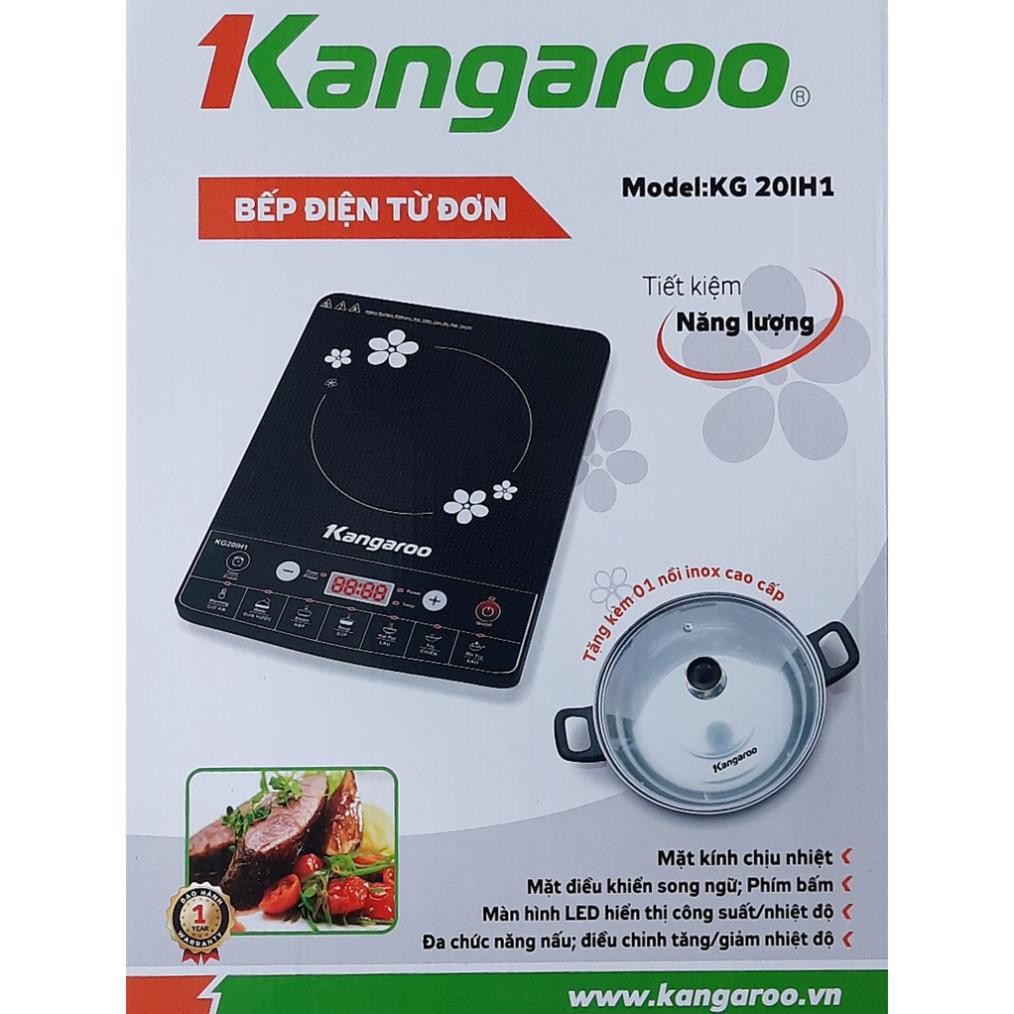 Bếp điện từ đơn Kangaroo KG20IH1 / KG20IH6 hoặc KG365i kèm nồi lẩu - Bảo hành chính hãng 1 năm