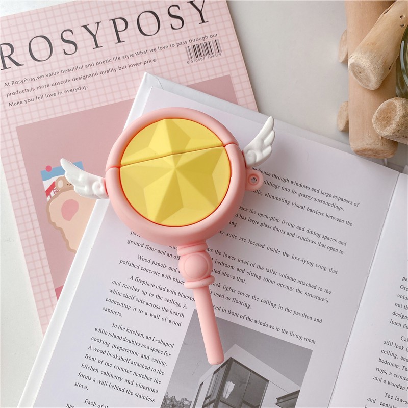 Vỏ bảo vệ hộp sạc tai nghe silicon mềm hình gậy phép cho AirPods Pro Airpods 1/2