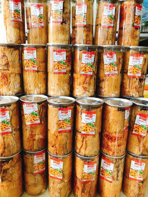 Mực cán tẩm vị nguyên miếng hũ 250gram | BigBuy360 - bigbuy360.vn