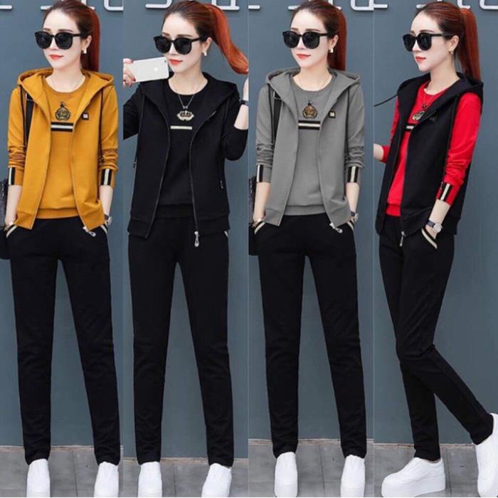 Bộ đồ thể thao thêu vương miện TT265 [HÀNG SHOP_XUẤT KHẨU]