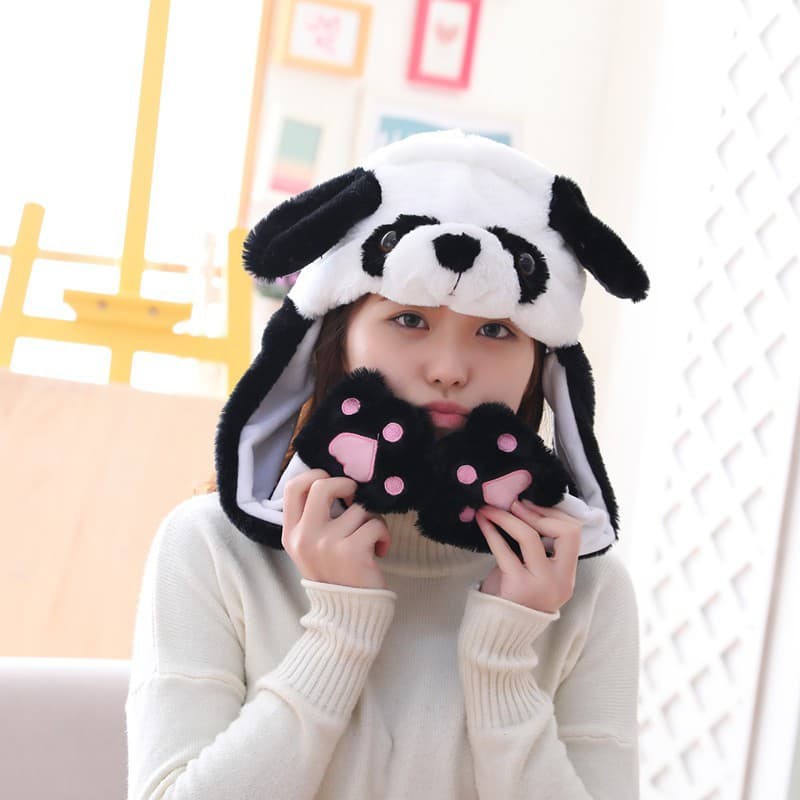 Mũ bóp Tai Thỏ Giật - Nón Vũ Đạo Kpop Bóp Vẫy Tai - Cosplay Siêu Cute