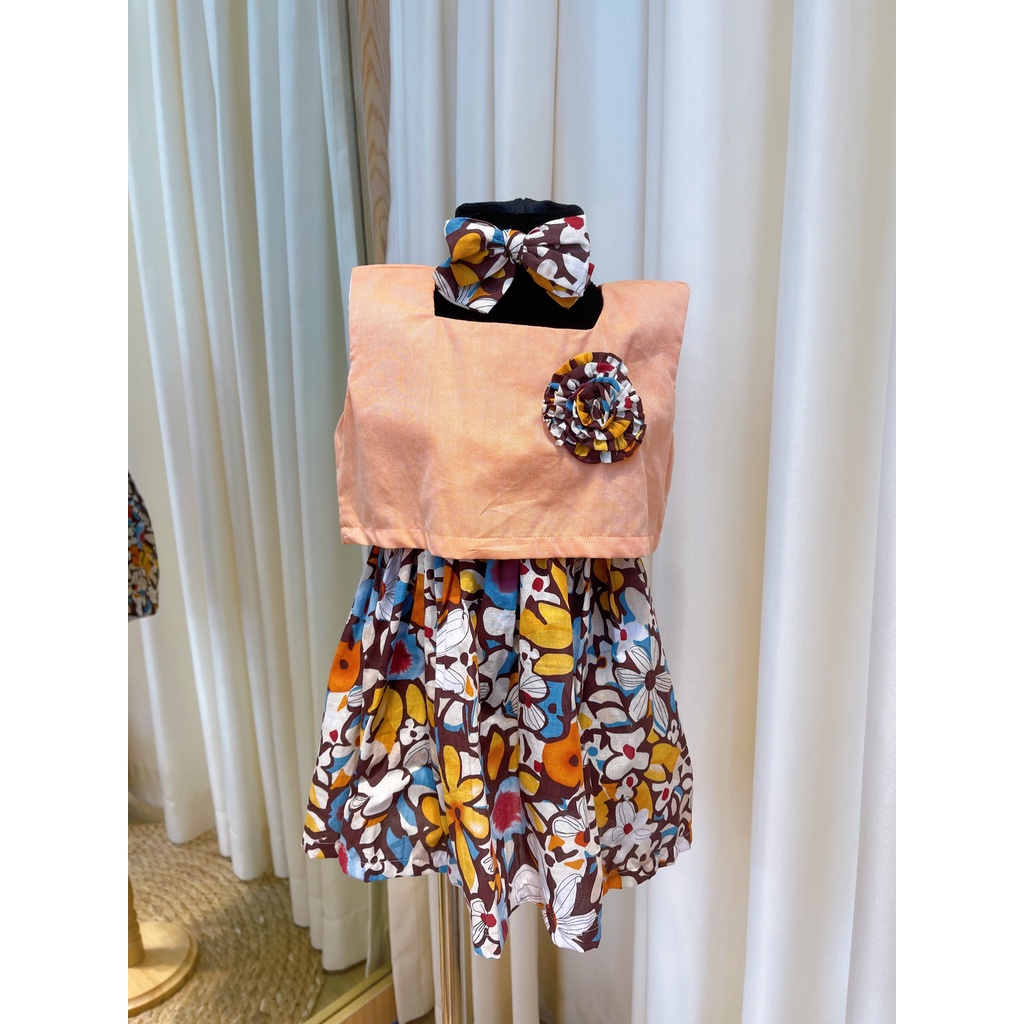 Váy Áo Hoa Cài Họa Tiết Vintage Cho Bé Gái 9kg-46kg Sora Chan - M117,M118,M119