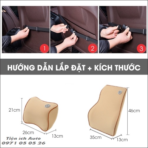 Gối Tựa Đầu, Gối Tựa Lưng Cao Su Non Cao Cấp Dùng Cho Xe Ô Tô, Ghế Văn Phòng | tienich_auto