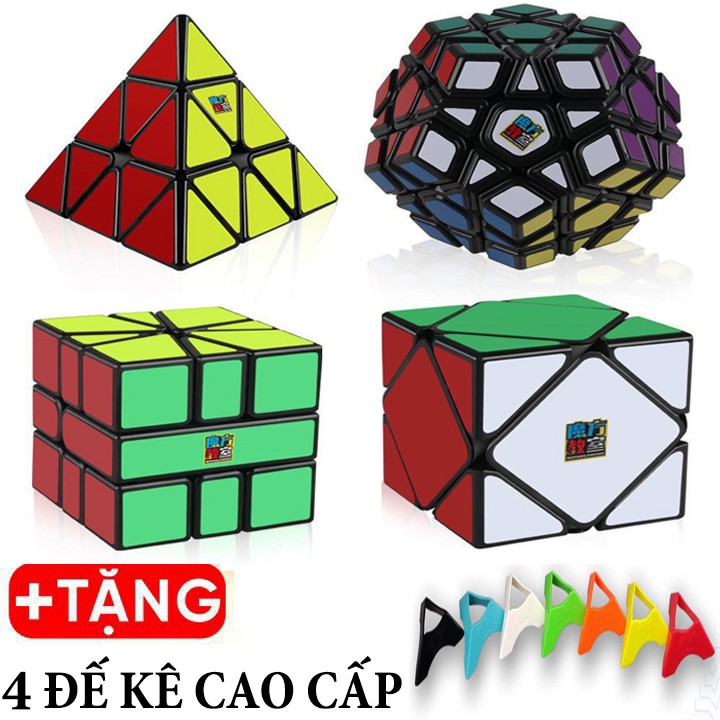 Combo 4 Rubik Megaminx, Pyraminx, Skewb, Square-1 - Rubik Biến Thể Sticker Cao Cấp