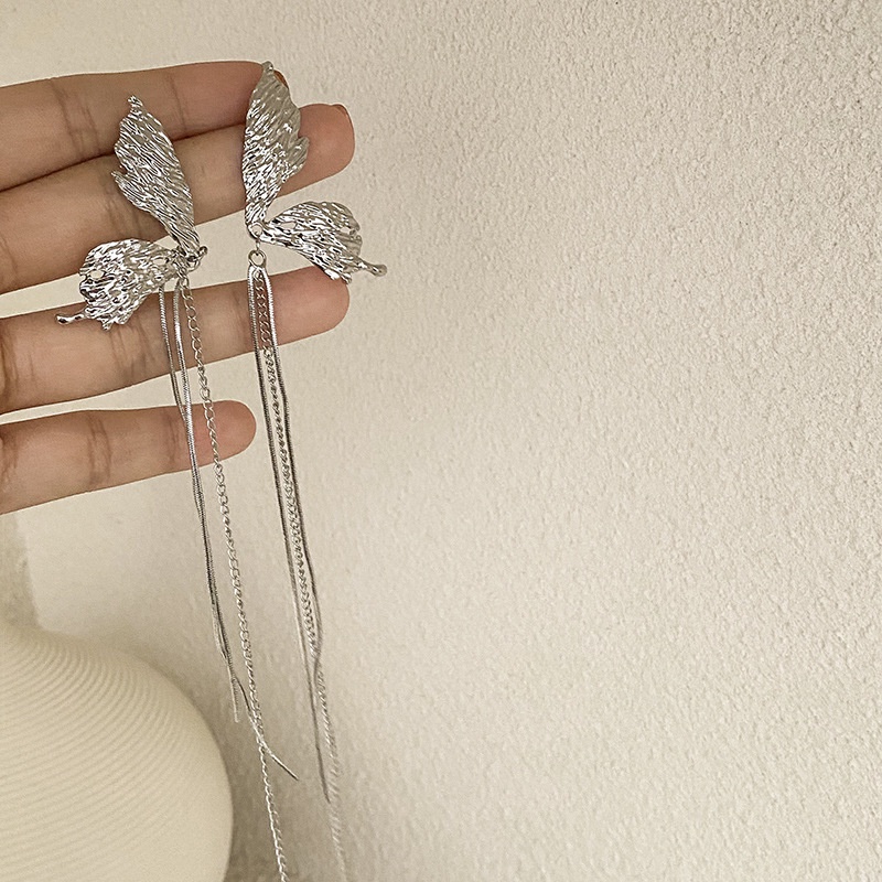 Bông Tai Cánh Bướm Dây Xích Phong Cách Harajuku Cổ Điển