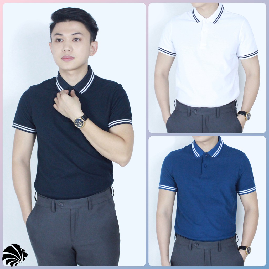 Áo polo nam - áo thun nam có cổ kẻ sọc basic nhiều màu dáng regular chất liệu cotton mềm mịn mặc lên rất sang trọng