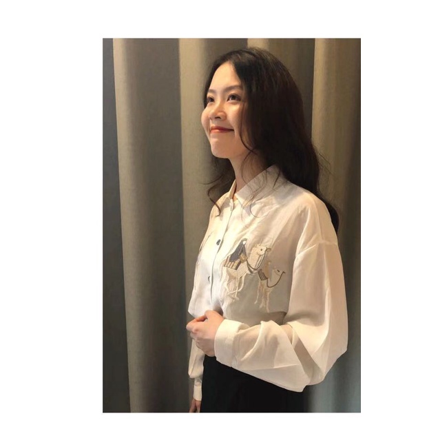 Áo Sơ Mi Tay Dài Sọc Ca Rô Phong Cách Hồng Kông Cá Tính Cho Nữ