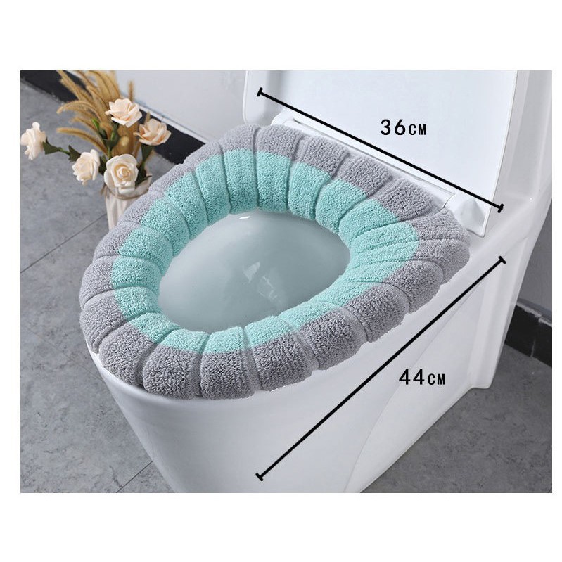 Miếng Lót Bồn Cầu Nỉ Lông Chống Lạnh 2 Màu Siêu Đẹp 88206