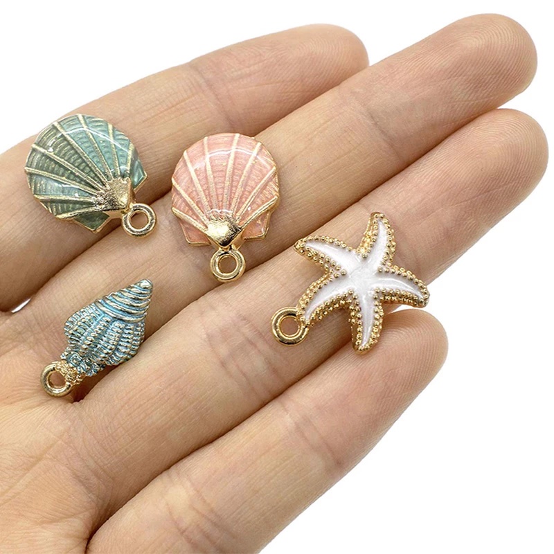 Set 13 Mặt Vòng cổ Hình Vỏ Sò/Sao Biển/Sao Biển Làm Đồ Trang Sức Thủ Công DIY