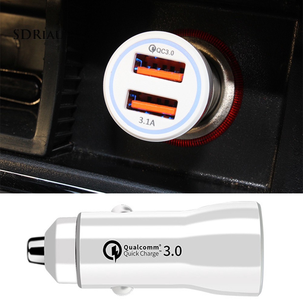 Tẩu sạc nhanh USB kép QC3.0 3.1A cho xe hơi chất lượng cao
