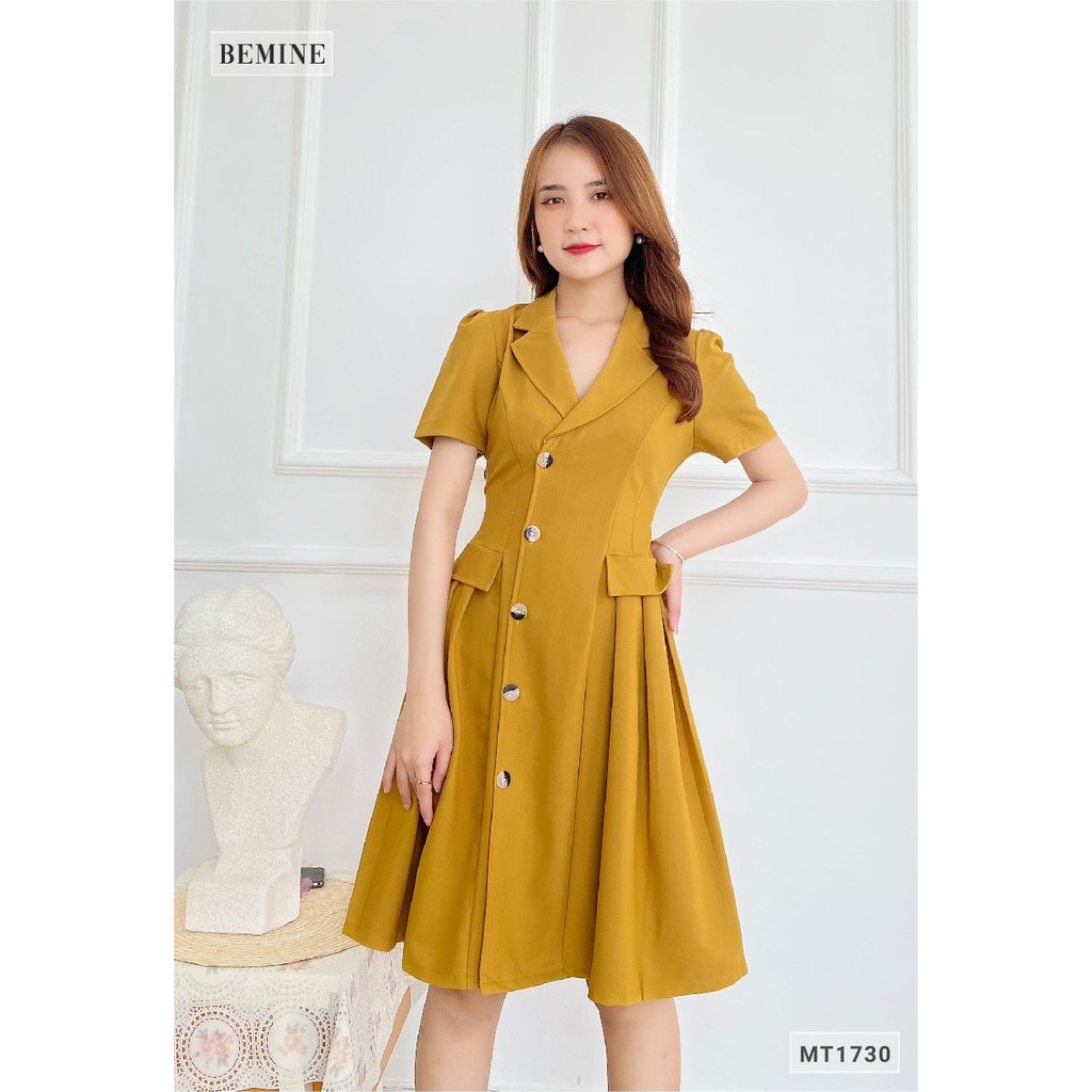 Đầm vest túi đắp giả xếp ly BEMINE MT1730VANG | BigBuy360 - bigbuy360.vn
