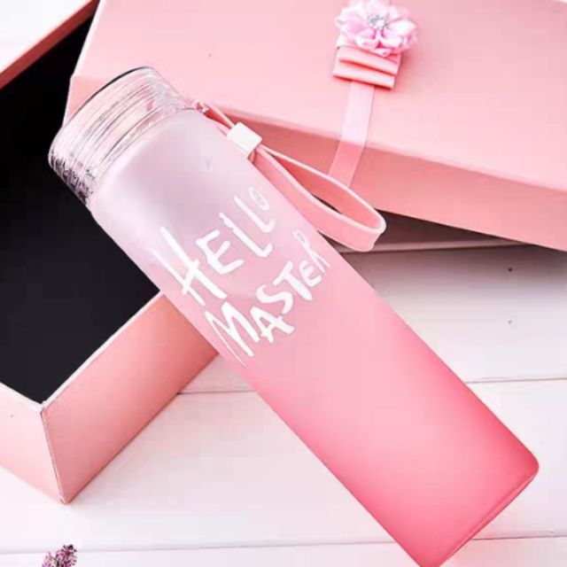 Bình nước thủy tinh hello master 500ml