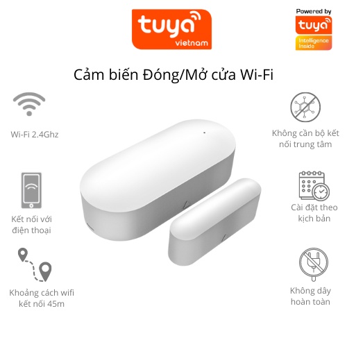 Cảm Biến Đóng Mở Cửa Thông Minh TUYA, Wifi, zigbee, Không Dây Độ Nhạy Cao Tạo Nhiều Ngữ Cảnh