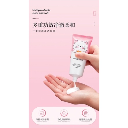 Sữa rửa mặt mèo nơ hồng LoufMiss 100ml