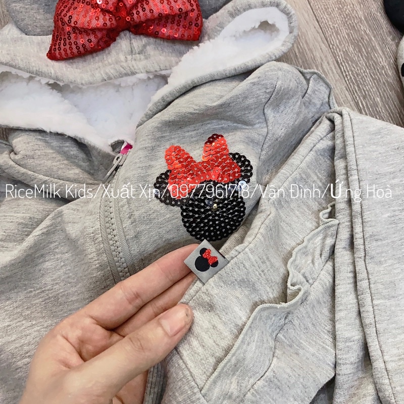 Bộ nỉ cho bé trai và bé gái hoạ tiết mickey xuất dư xịn
