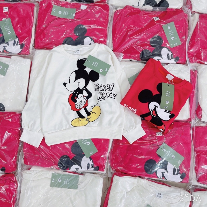 Áo nỉ hoodie mickeyy cho bé 8-22kg