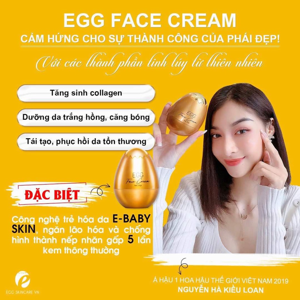 Kem Face Trứng Vàng QUEENIE  EGG FACE CREAM  [Hàng Chính Hãng]