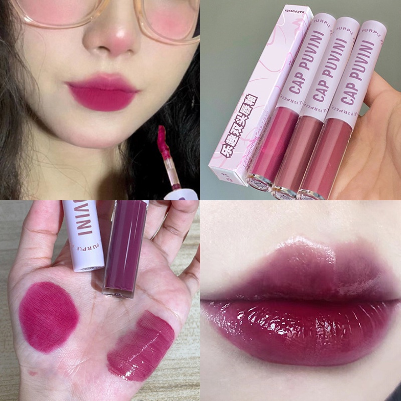 Son Môi Dạng Lỏng Cappuvini 2 Trong 1 Dưỡng Ẩm Lâu Trôi Không Phai Màu